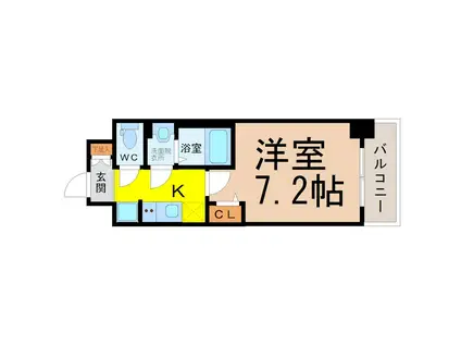 プレサンス上前津エレスタ(1K/14階)の間取り写真