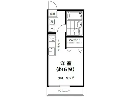 吉田ハイツ(ワンルーム/1階)の間取り写真
