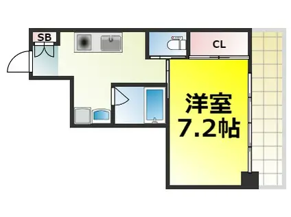 S-FORT桜川南(1K/7階)の間取り写真