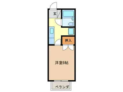 あさひハイツ(1K/2階)の間取り写真