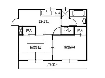 グリーンハイツ(2DK/3階)の間取り写真