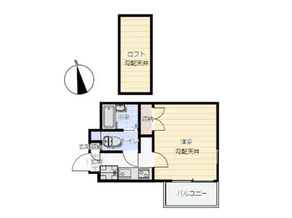 ジュネス城北新町II(1K/3階)の間取り写真