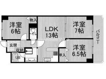 ロイヤルコート生江(3LDK/2階)の間取り写真