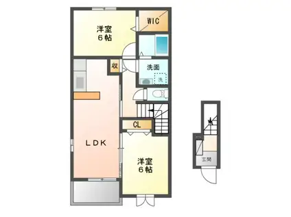 トゥインクル(2LDK/2階)の間取り写真