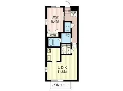 シャンボヌール(1LDK/1階)の間取り写真