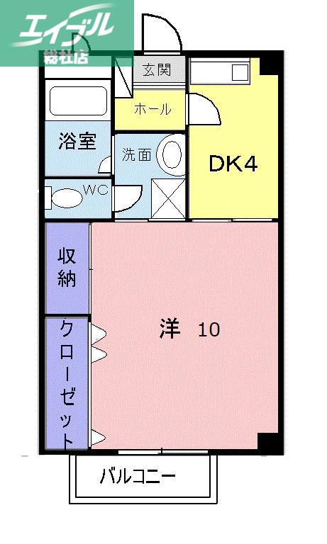 ファミール・ビラA(1DK/1階)の間取り写真
