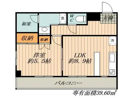 A&S KATO K-I B棟(1LDK/2階)の間取り写真