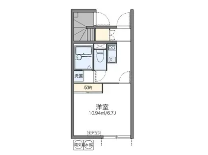 レオネクストディアベルジュI(1K/1階)の間取り写真