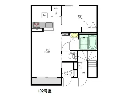 レジデンス アーク(1LDK/1階)の間取り写真