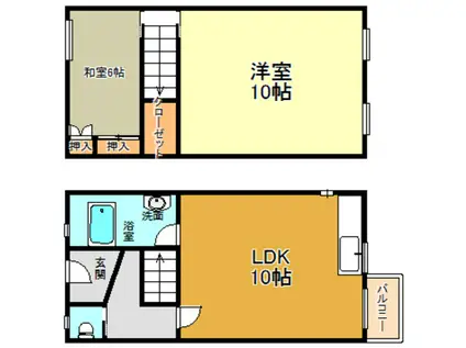 明舞第6団地15号棟(2LDK/4階)の間取り写真