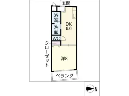 グランド・ステージ(1DK/7階)の間取り写真