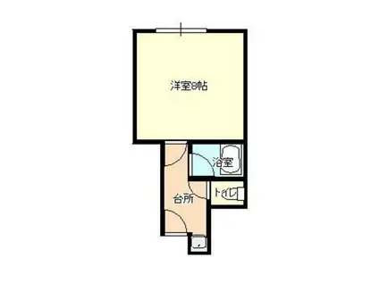 富田町コーポ(1K/2階)の間取り写真