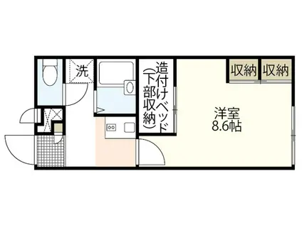 レオパレスシェルムーンII(1K/2階)の間取り写真