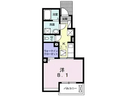 セカンド コンフォート(1K/1階)の間取り写真