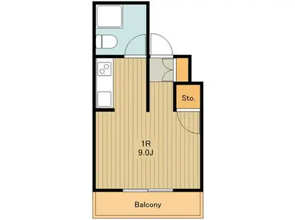 さくら荘(ワンルーム/2階)の間取り写真