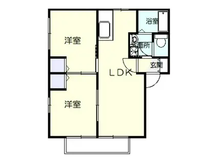 メゾンES B(2LDK/2階)の間取り写真