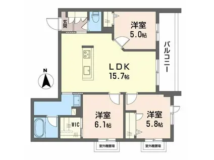 シャーメゾンケーツー(3LDK/3階)の間取り写真