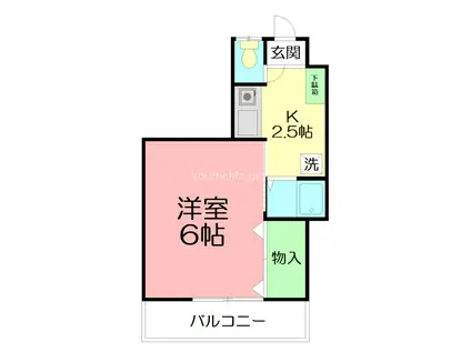 カサブランカ秦野(1K/3階)の間取り写真