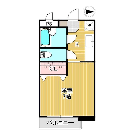 メゾン神明(1K/3階)の間取り写真