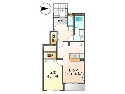 KSTフローラルコート(1LDK/1階)の間取り写真