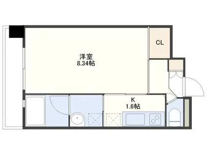 アーバス金屋町(1K/12階)の間取り写真