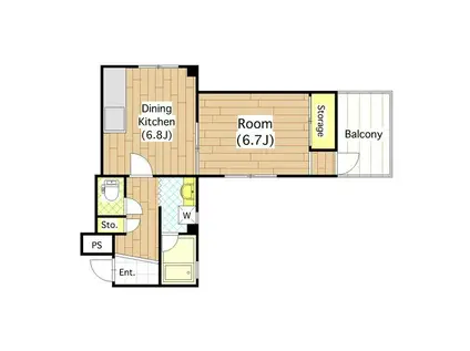 イーストレジデンス永和(1DK/1階)の間取り写真