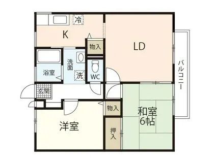 サンガーデン矢野B棟(2LDK/1階)の間取り写真