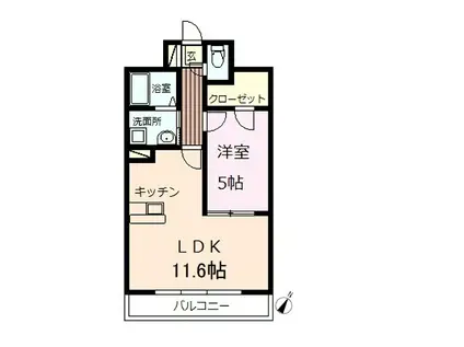 白山ヒルズ(1LDK/3階)の間取り写真