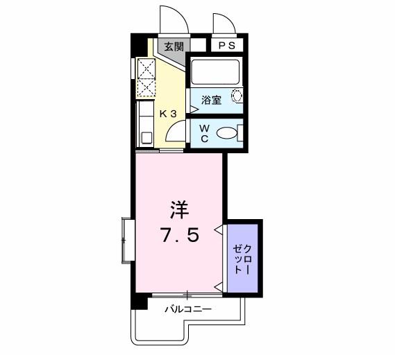 アビタシオン柳町(1K/3階)の間取り写真