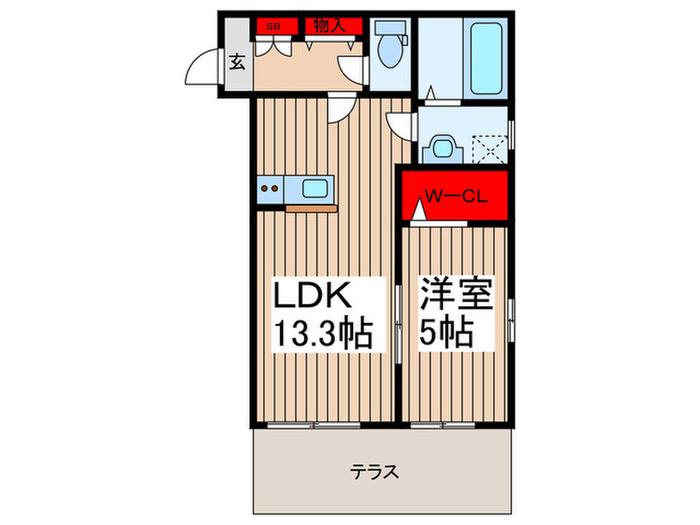 MQUARTO HINATA(1LDK/1階)の間取り写真
