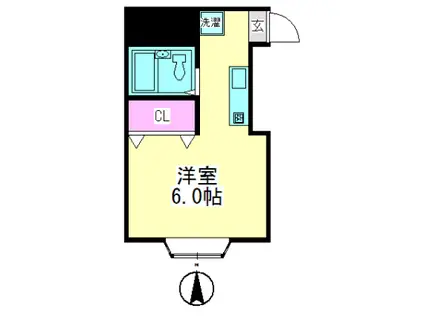 メゾンドホーヤ(ワンルーム/1階)の間取り写真