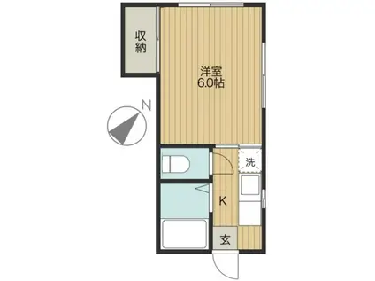 グランデュール大野(1K/1階)の間取り写真