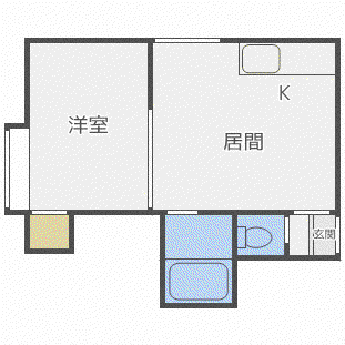 マスターズ18(1DK/2階)の間取り写真