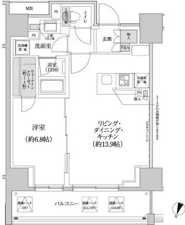 パークハビオ渋谷本町レジデンス 6階階 間取り
