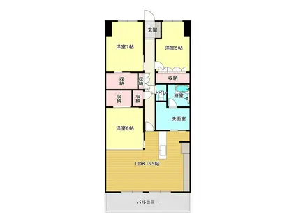 ブランシエラ浜松ザ・レジデンス(3LDK/4階)の間取り写真