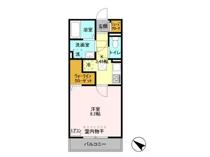 あさひコーポ(1K/1階)の間取り写真