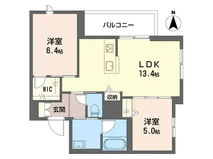 ベレオ東船橋(2LDK/2階)の間取り写真