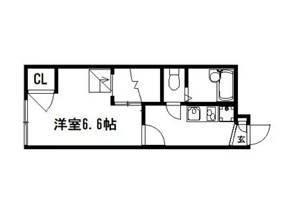 プレジール春日(1K/2階)の間取り写真