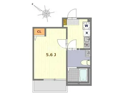 オデッセイIII(1K/1階)の間取り写真