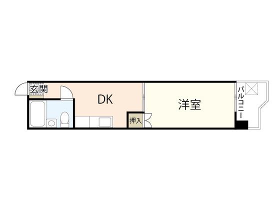 ホームズ・ヤマグチ(1DK/3階)の間取り写真