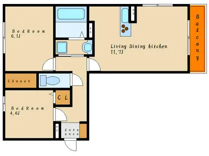 ヴィラレユーフォリア明石・大久保(2LDK/3階)の間取り写真