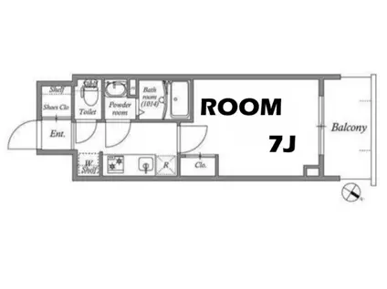 GENOVIA神戸湊川公園(1K/6階)の間取り写真
