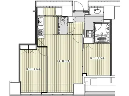 WHITETOWERHAMAMATSUCHO(2LDK/18階)の間取り写真