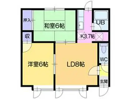 ウエストサイドテラス(2LDK/2階)の間取り写真