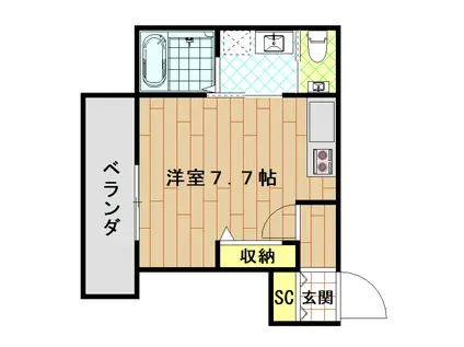 YS PRECIOUSIX(ワンルーム/1階)の間取り写真