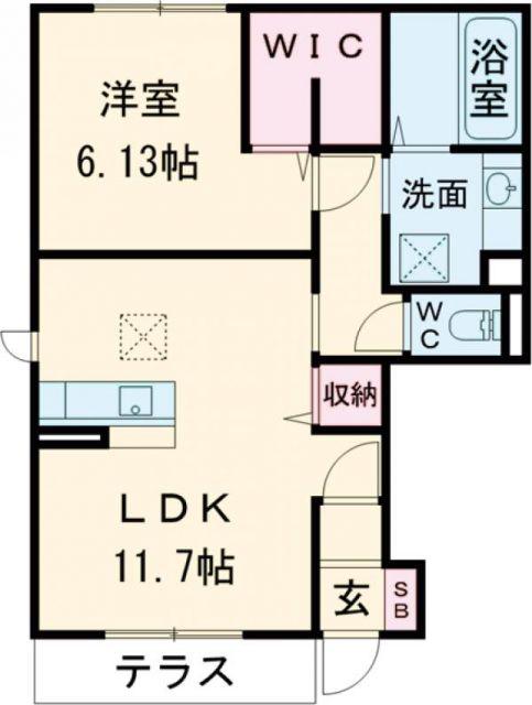 エフォリア17(1LDK/1階)の間取り写真
