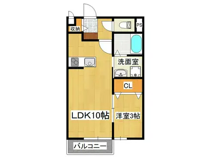 プルミエール野澤E(1LDK/2階)の間取り写真