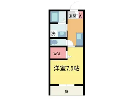 MAISON POPLAR(1K/1階)の間取り写真