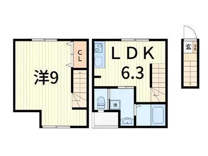 RELATION青砥(1LDK/3階)の間取り写真