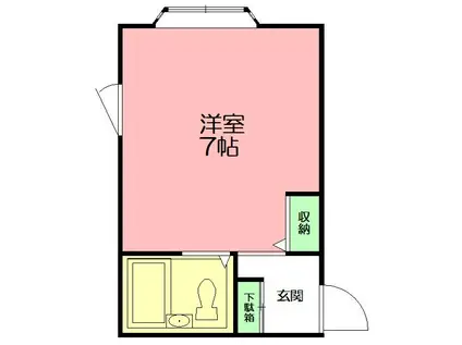 セントネージュ厚木(ワンルーム/2階)の間取り写真